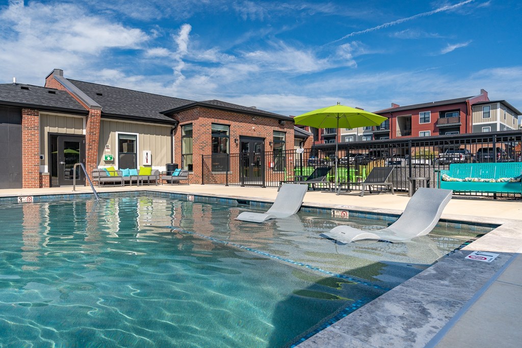 Sun Lounger Chairs In The Pool