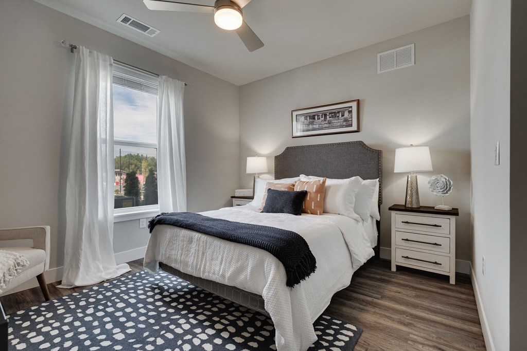 Bedroom With Ceiling Fan & Light