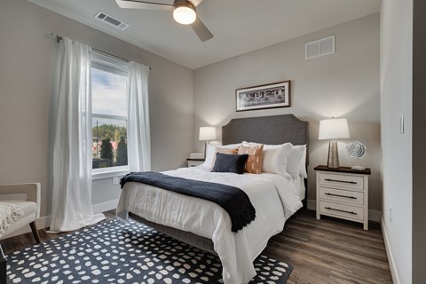 Bedroom With Ceiling Fan & Light