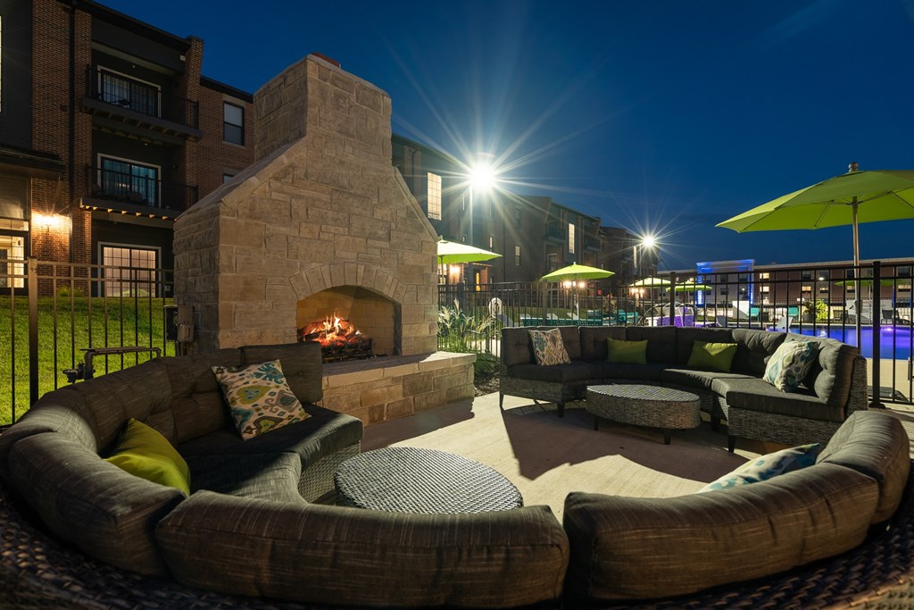 Outdoor Fire Lounge Area Next To The Pool