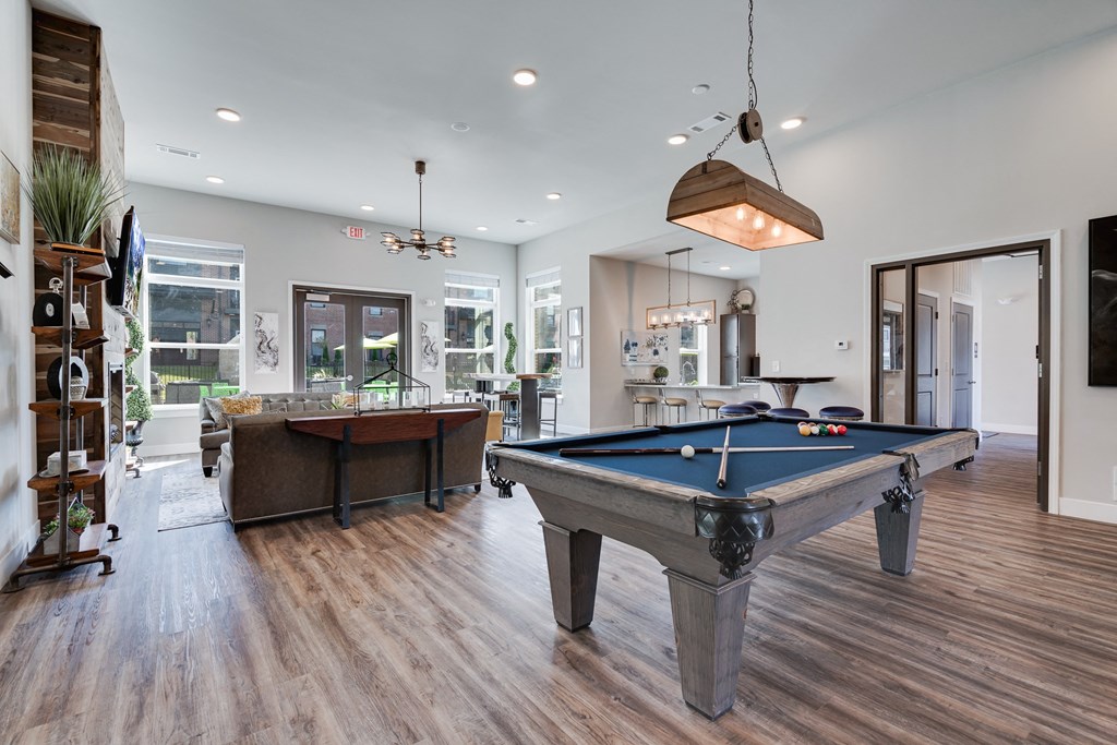 Clubhouse Lounge, Kitchen, & Pool Table