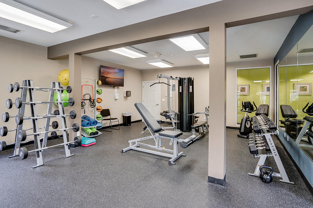 Large Free Weight Area at the Fitness Center