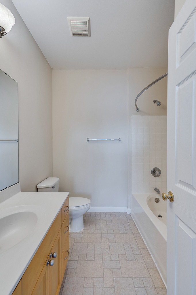 Spacious Bathroom and Shower with Tub