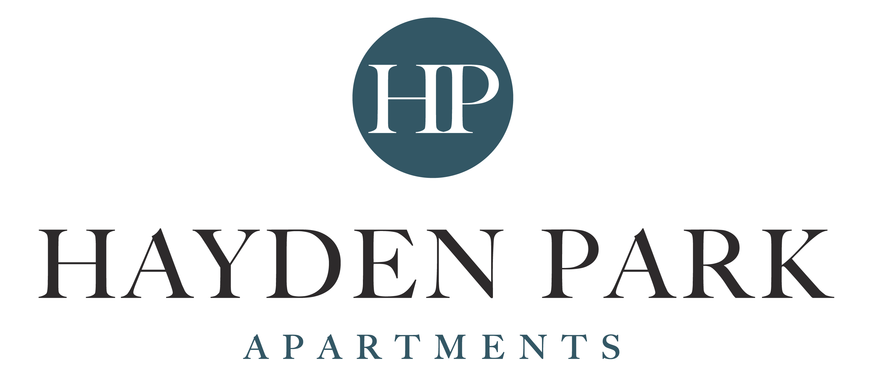 The image is a logo of a company named Hayden Park Apartments.