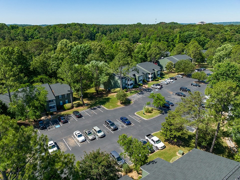 Aerial View Of Apartment Home Buildings At The Halston