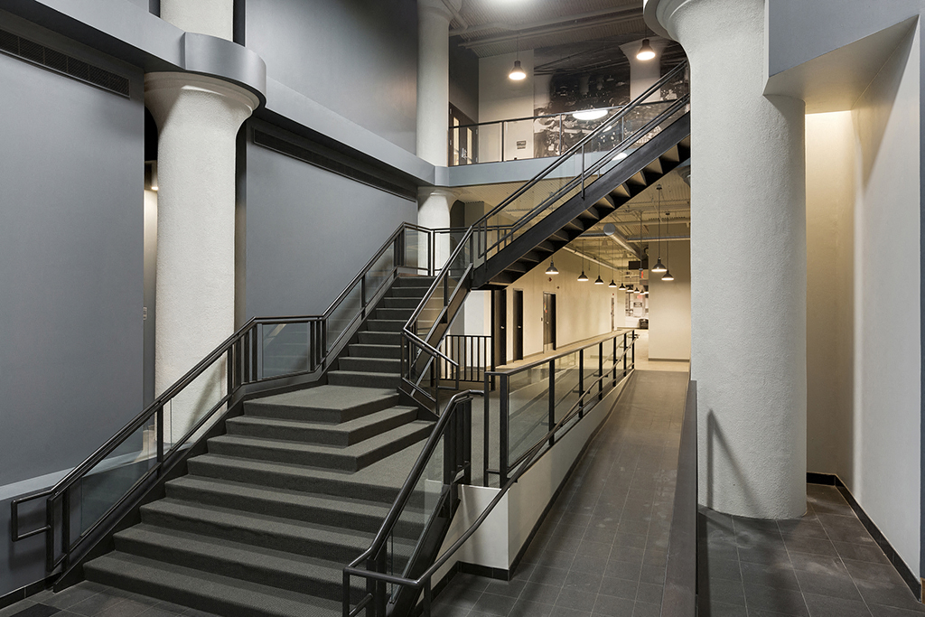 Large Stairwell with Skyway Conncection