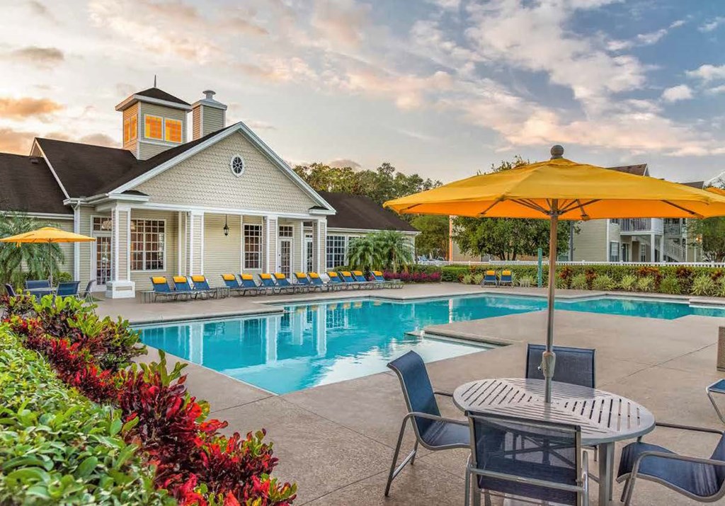 Resort-Style Pool Large Outdoor Pool Sundeck