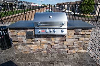 Outdoor Grill With Built-In Counters