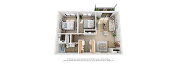 886 sq.ft. Two Bed One Bath