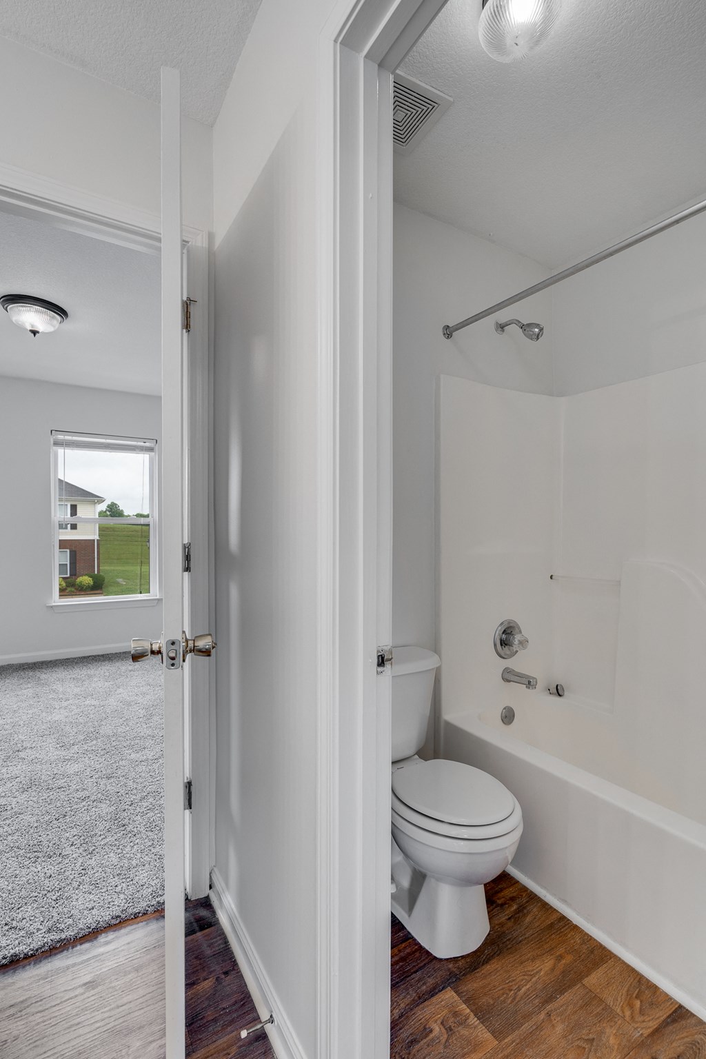 Bathroom Featuring Wood-Style Flooring