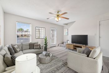 Spacious Living Area with Carpet