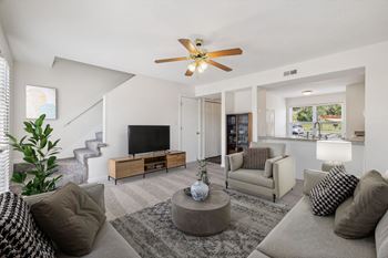 Spacious Living Area with Carpet