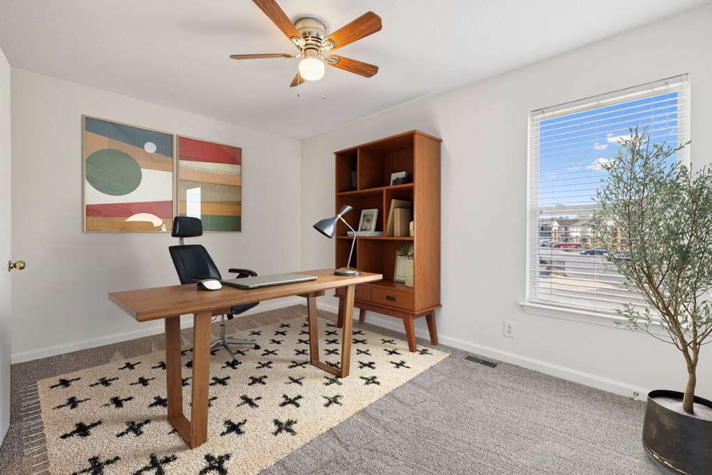 Office Space with Ceiling Fan