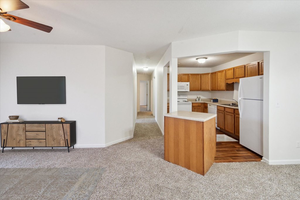Spacious Living Area with Carpet