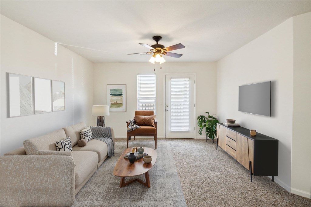 Living Room with Ceiling Fan
