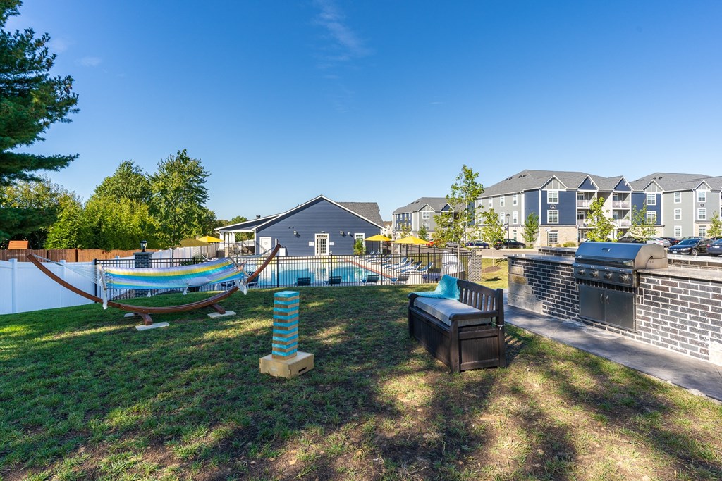 Outdoor Grilling Area Near the Pool