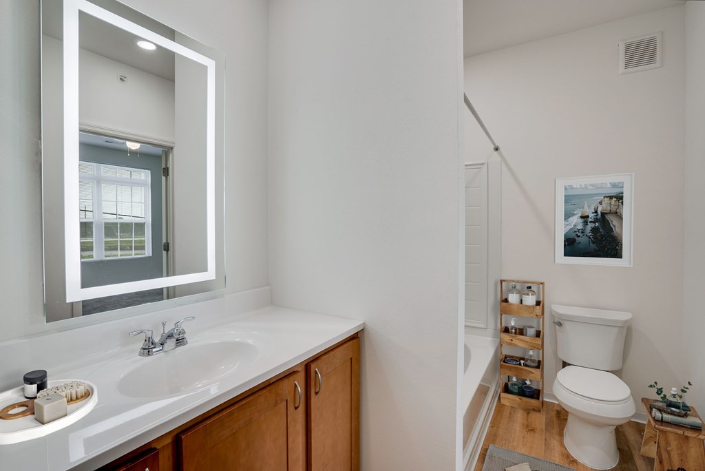Bathroom with Wood cabinetry