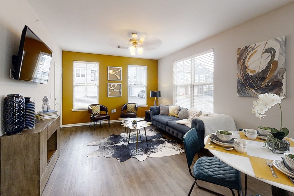 Spacious Living Room with Multiple Large Windows