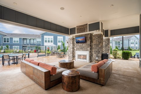 Outdoor Lounge Area Overlooking the Pool and Sundeck
