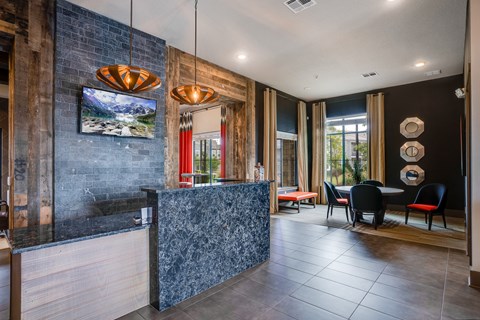 Clubhouse Lobby and Enclave with Table and Chairs