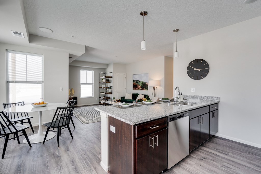 Open Concept Kitchen With Attached Dining Area