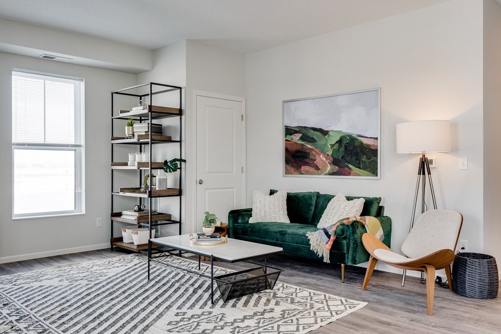 Living Room With Wood-Style Flooring