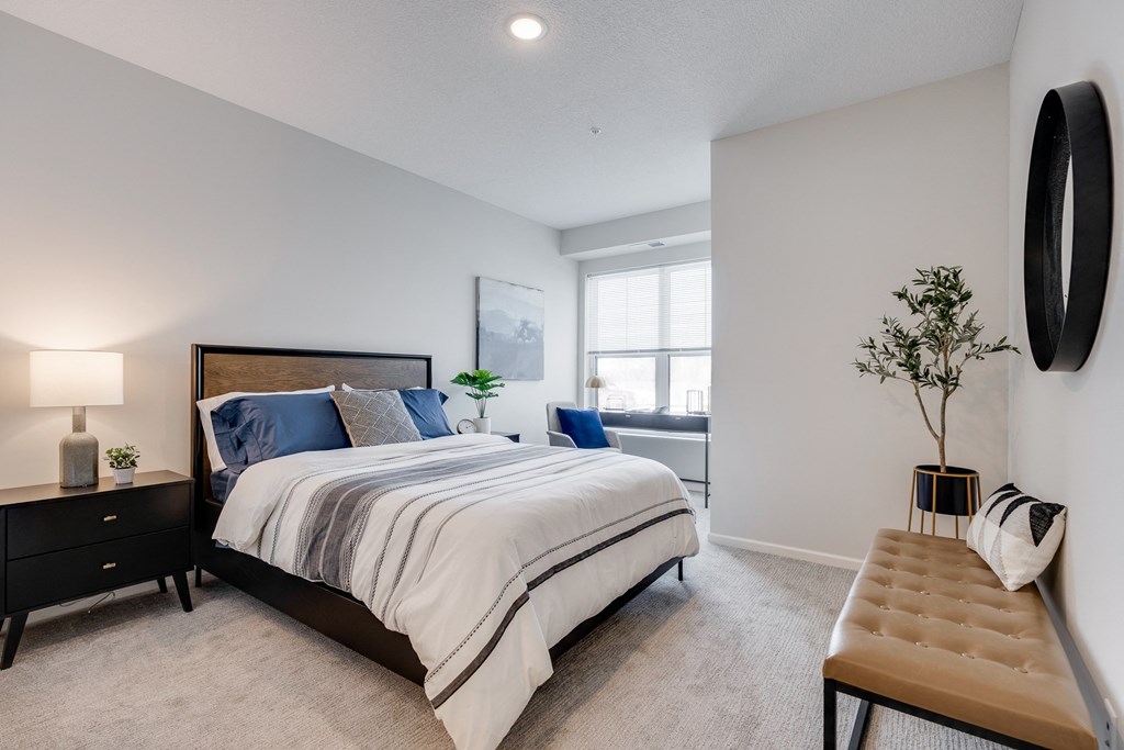 Spacious Bedroom Featuring Nook With Large Double Windows