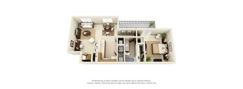 One Bedroom B Floor Plan Layout