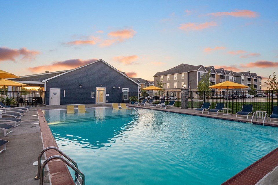 Outdoor Pool & Sundeck At Dusk
