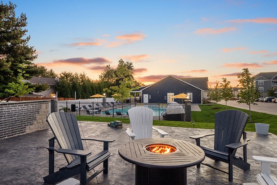 Outdoor Firepit With Adirondack Chairs