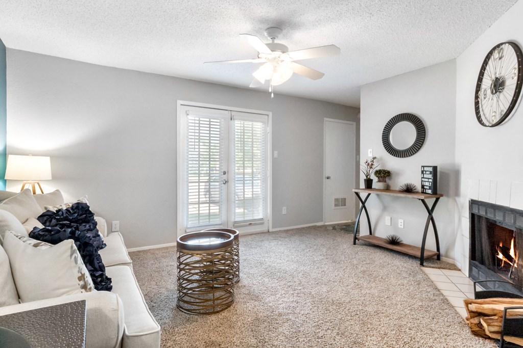 Spacious Living Area with Carpet
