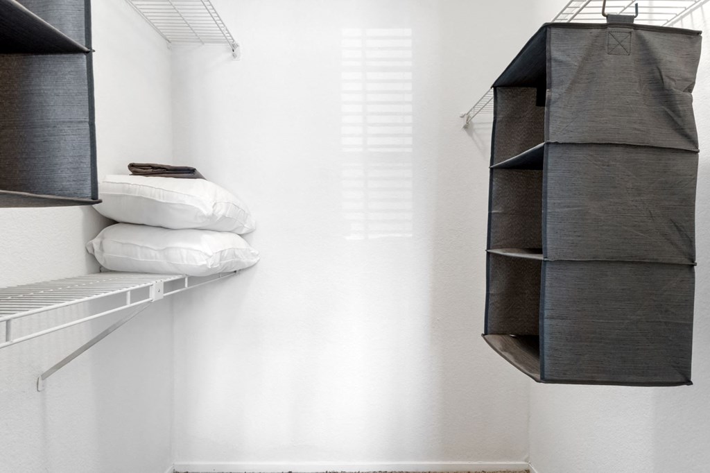 Walk-In Closet With Built-In Shelving