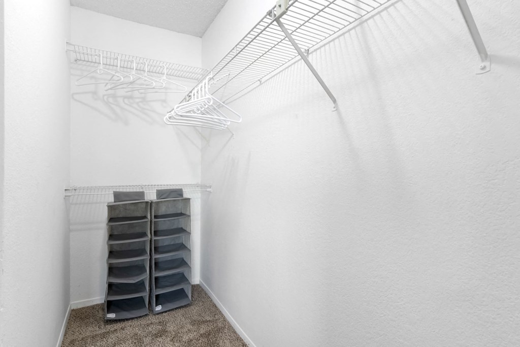 Walk-In Closet With Built-In Shelving