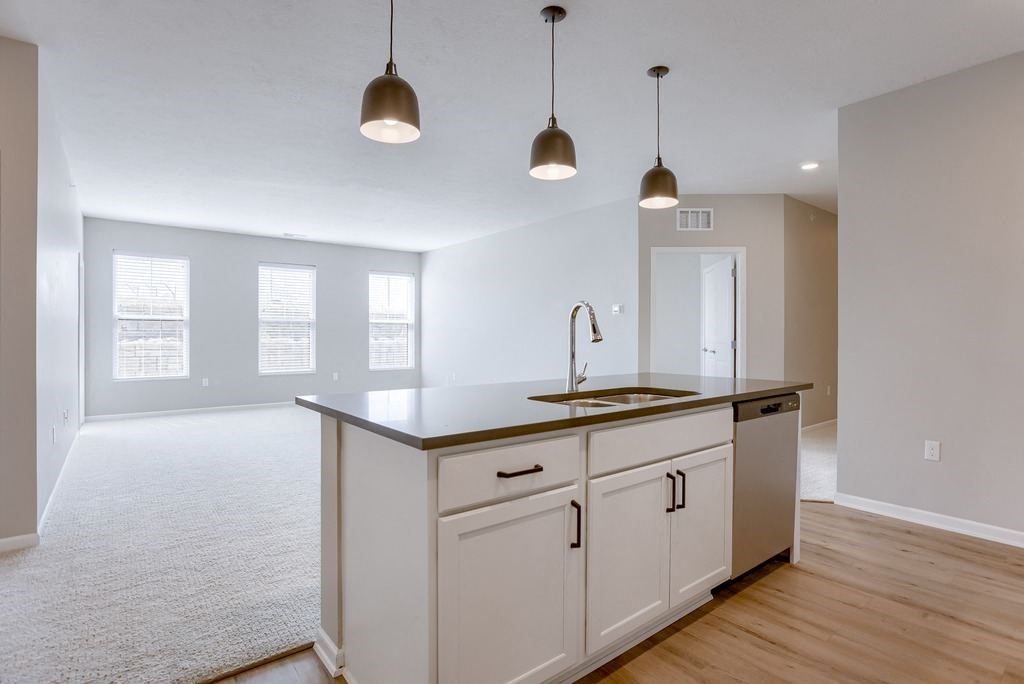 Kitchen Island with White Cabinetry