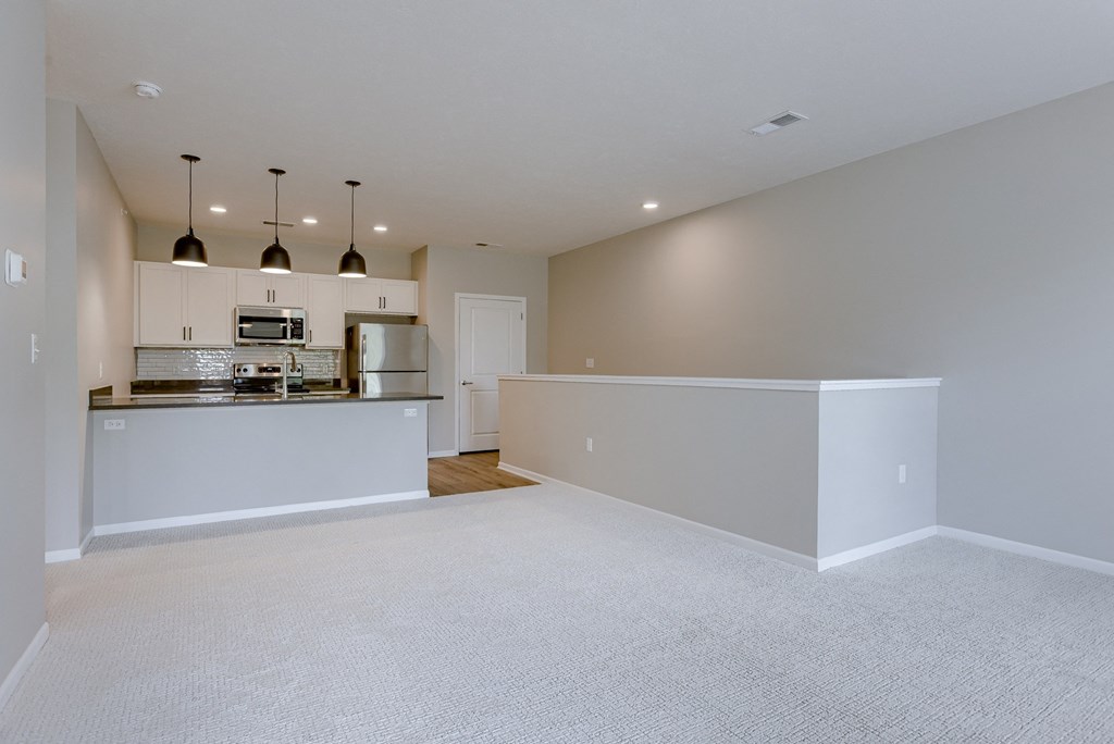 Spacious Living Area with Carpet