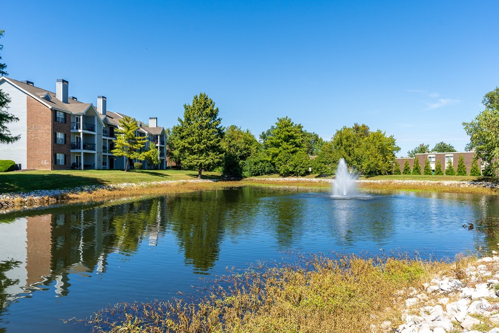 Apartment Homes at Pelican Cove Overlooking the Pond with Fountain