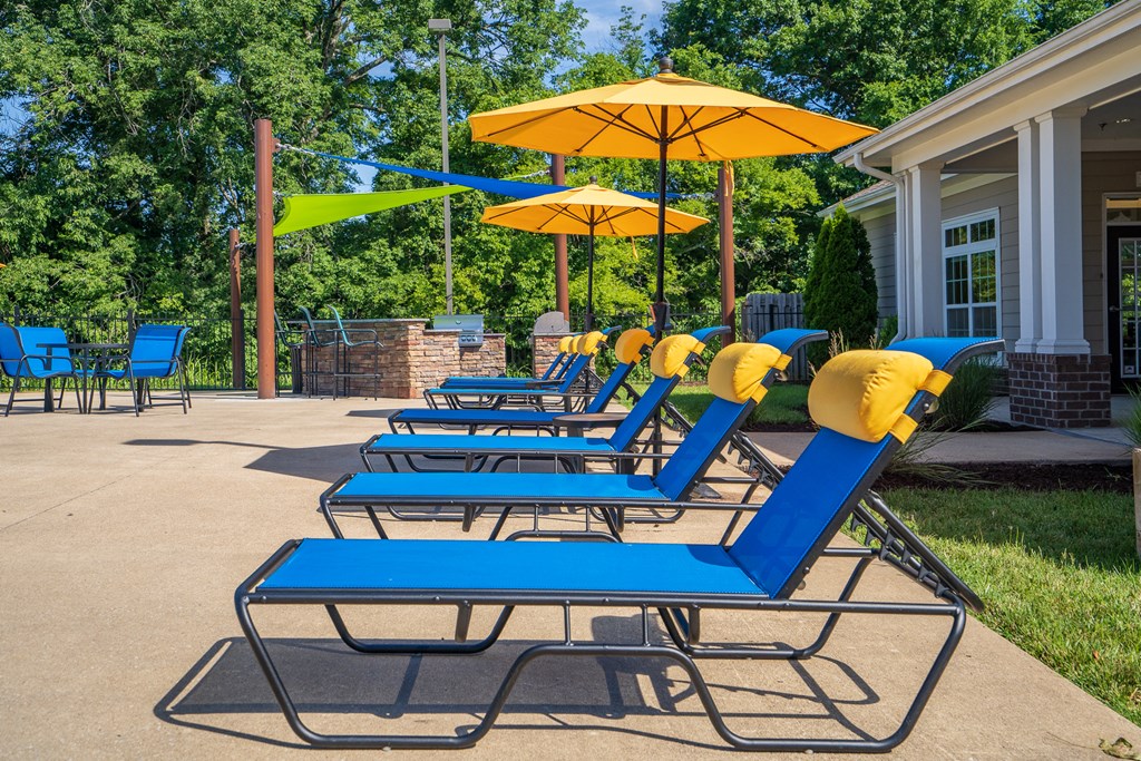 Pool Lounge Chairs On The Sundeck