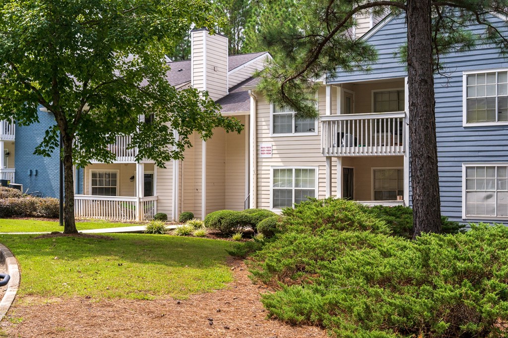 Lush Landscaping In Front Of Apartment Homes