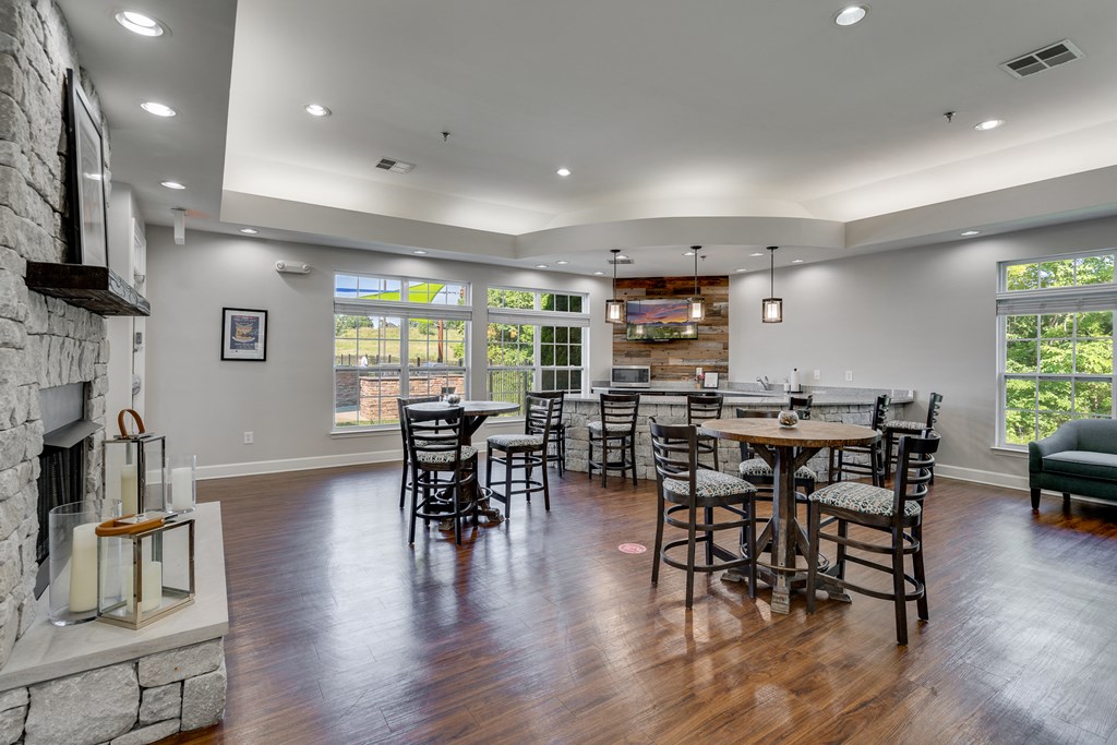 Clubhouse Lounge With Large Windows