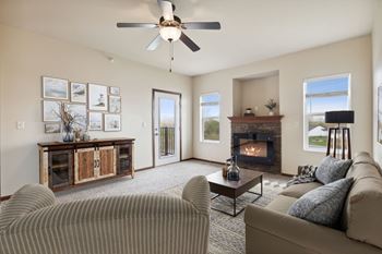 Living Room with Ceiling Fan