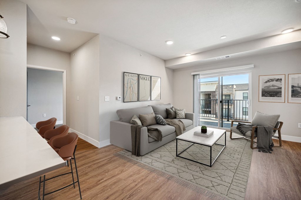 Living Room with Vaulted Ceiling