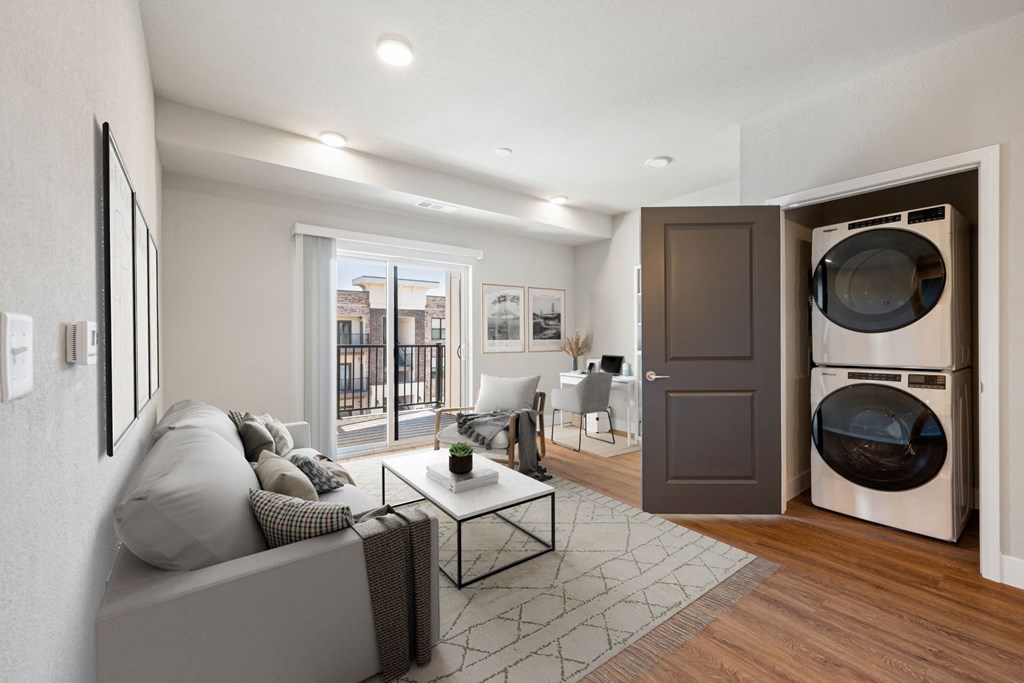 Living Room with Washer/Dryer