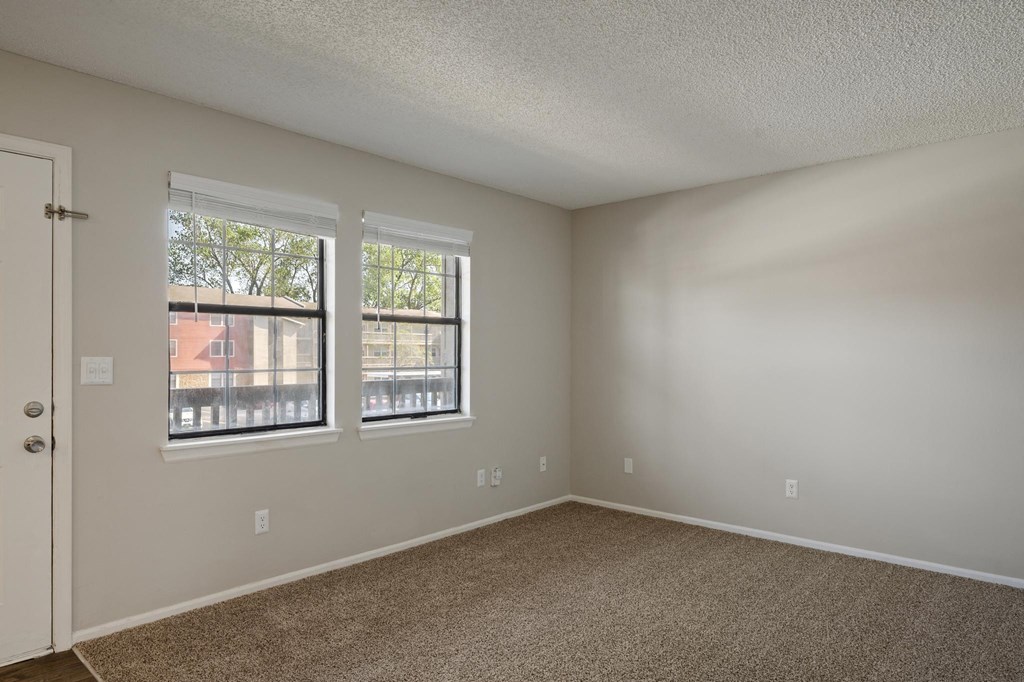 Living Room Area With Two Windows