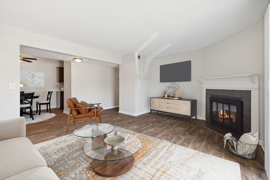 Spacious Living Area with Fireplace