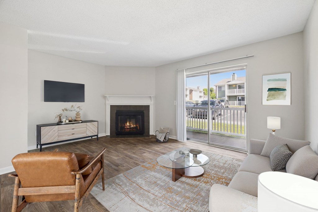 Spacious Living Area With Wood-Style Flooring