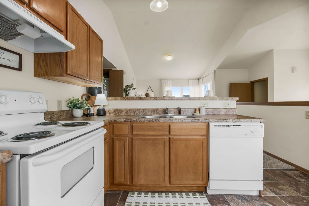 Kitchen with White Appliances