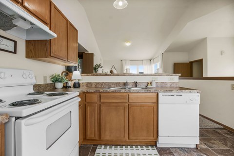 Kitchen with White Appliances