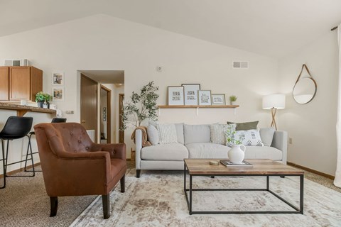 Spacious Living Area with Carpet