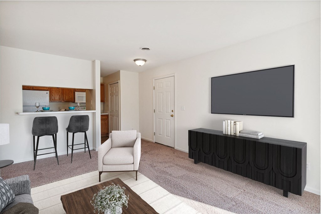 Kitchen with Counter Seating Overhang
