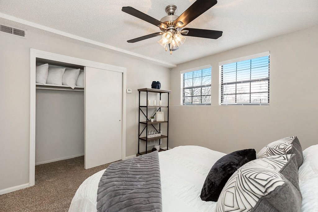 Bedroom with Sliding Closet Doors